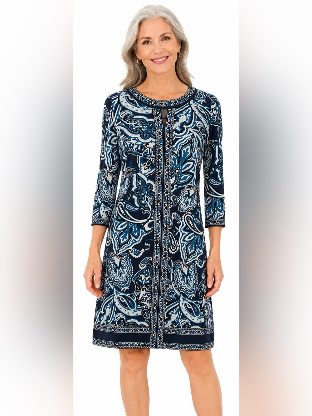 INC International
Concepts
Paisley Print 3/4 Sleeve
Knee Length Dress